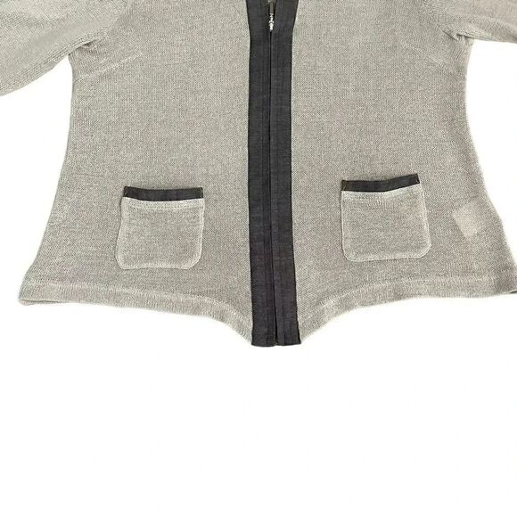 2 for $30 Tabit Front Zipper Lightweight Color Black Sweater SZ L - Picture 4 of 10